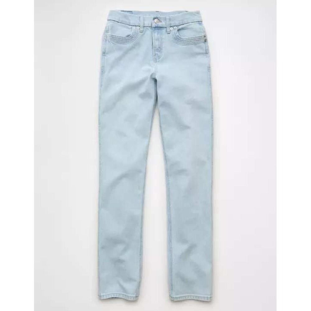 American Eagle 2 SHORT  High Rise Curvy Straight Leg Jeans Light Wash